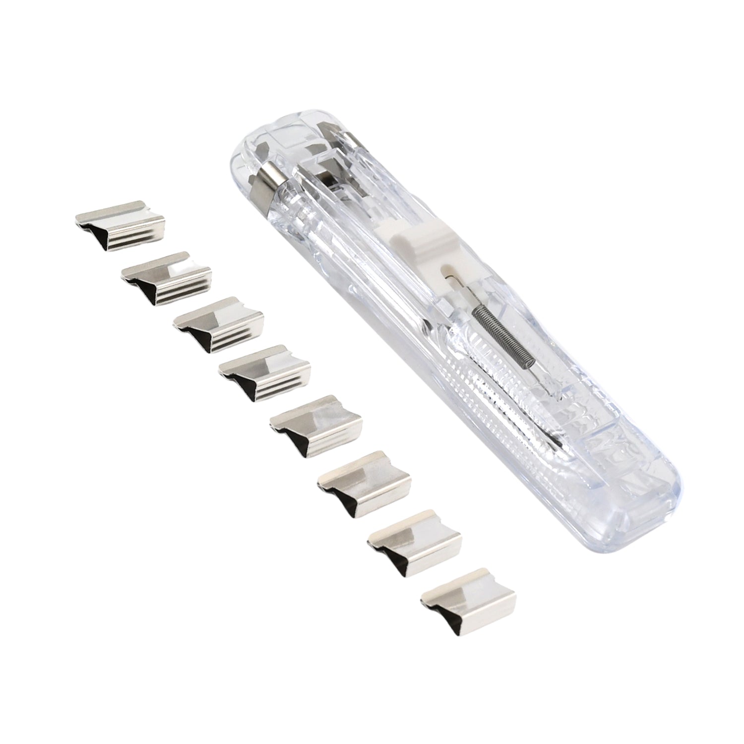 Portable Paper Clamp With 8 Pcs Clip Dispenser Handheld Paper Fast Clam (1 Set) Portable Paper Clamp With 8 Pcs Clip Dispenser Handheld Paper Fast Clam (1 Set)